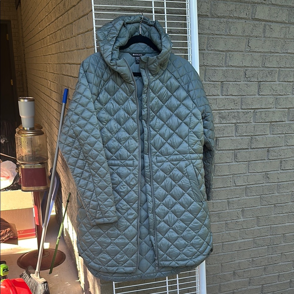 Quilted Green Hooded Coat